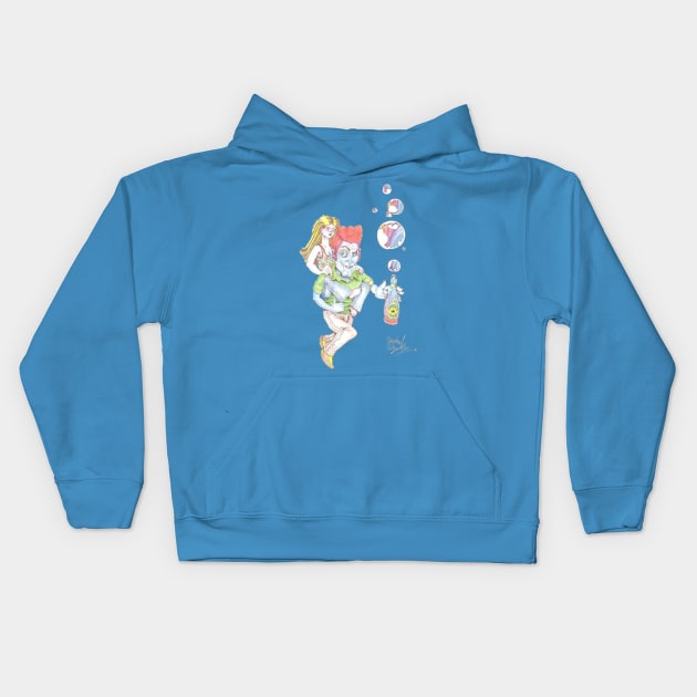 Super couple Kids Hoodie by MichaelHegarty